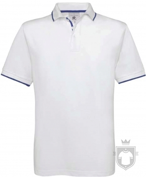 Polos BC Safran sport color White - Royal blue :: Ref: 907 Polos BC Safran sport color White - Royal blue :: Ref: 907