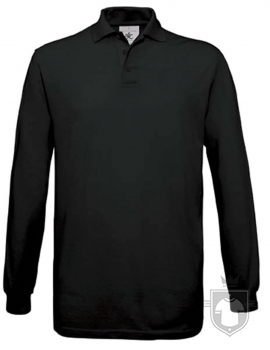 Polos BC Safran manga larga color Black :: Ref: 002 Polos BC Safran manga larga color Black :: Ref: 002