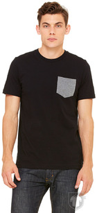 Camisetas Bella Pocket tallas grandes color Black/Deep Heather :: Ref: 00090 Camisetas Bella Pocket tallas grandes color Black/Deep Heather :: Ref: 00090