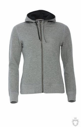 Sudaderas Clique Classic Hoody Full Zip Ladies color Heather Grey :: Ref: 95 Sudaderas Clique Classic Hoody Full Zip Ladies color Heather Grey :: Ref: 95