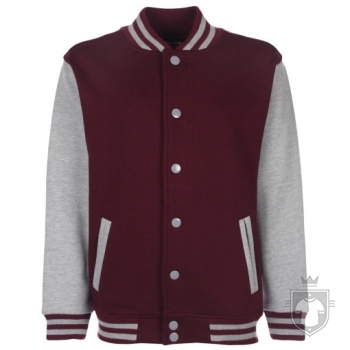 Sudaderas FDM Chaqueta Varsity Kids color Burgundy-Sport Grey :: Ref: 43 Sudaderas FDM Chaqueta Varsity Kids color Burgundy-Sport Grey :: Ref: 43