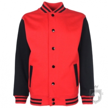 Sudaderas FDM Chaqueta Varsity Kids color Fire red-Black :: Ref: 45 Sudaderas FDM Chaqueta Varsity Kids color Fire red-Black :: Ref: 45