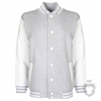 Sudaderas FDM Chaqueta Varsity Kids color Sport grey-White :: Ref: 51 Sudaderas FDM Chaqueta Varsity Kids color Sport grey-White :: Ref: 51