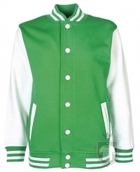 Sudaderas FDM Chaqueta Varsity Kids color Kelly green-White :: Ref: 53 Sudaderas FDM Chaqueta Varsity Kids color Kelly green-White :: Ref: 53