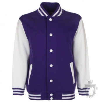 Sudaderas FDM Chaqueta Varsity Kids color Purple-White :: Ref: 59 Sudaderas FDM Chaqueta Varsity Kids color Purple-White :: Ref: 59