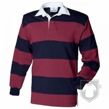 Polos Front Row Rayas anchas Rugby ML color Navy - Burgundy :: Ref: navyburgundy Polos Front Row Rayas anchas Rugby ML color Navy - Burgundy :: Ref: navyburgundy