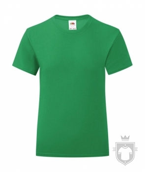 Camisetas Fruit of the Loom Iconic T niña color Kelly Green :: Ref: 47 Camisetas Fruit of the Loom Iconic T niña color Kelly Green :: Ref: 47
