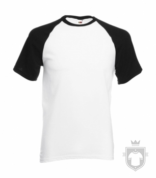 Camisetas Fruit of the Loom Baseball color White - Black :: Ref: TH Camisetas Fruit of the Loom Baseball color White - Black :: Ref: TH