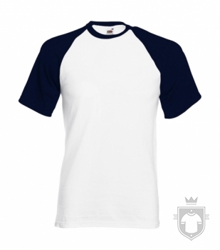 Camisetas Fruit of the Loom Baseball color White - Deep Navy :: Ref: WE Camisetas Fruit of the Loom Baseball color White - Deep Navy :: Ref: WE