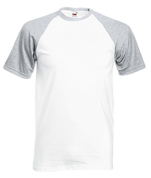 Camisetas Fruit of the Loom Baseball color White / Heather grey :: Ref: WF Camisetas Fruit of the Loom Baseball color White / Heather grey :: Ref: WF