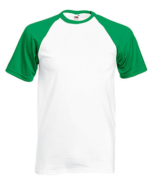 Camisetas Fruit of the Loom Baseball color White / Kelly green :: Ref: WK Camisetas Fruit of the Loom Baseball color White / Kelly green :: Ref: WK