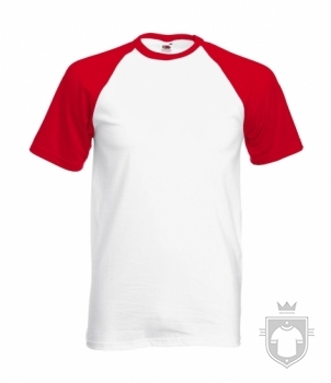 Camisetas Fruit of the Loom Baseball color White - Red :: Ref: WM Camisetas Fruit of the Loom Baseball color White - Red :: Ref: WM