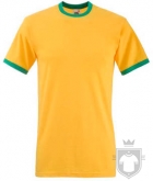 Camisetas Fruit of the Loom Ringer 165 color Sunflower - Kelly Green :: Ref: AM Camisetas Fruit of the Loom Ringer 165 color Sunflower - Kelly Green :: Ref: AM
