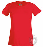 Camisetas Fruit of the Loom Performance chica color Red :: Ref: 40 Camisetas Fruit of the Loom Performance chica color Red :: Ref: 40