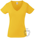 Camisetas Fruit of the Loom Value cuello V Lady color Sunflower :: Ref: 34 Camisetas Fruit of the Loom Value cuello V Lady color Sunflower :: Ref: 34
