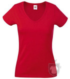 Camisetas Fruit of the Loom Value cuello V Lady color Red :: Ref: 40 Camisetas Fruit of the Loom Value cuello V Lady color Red :: Ref: 40