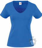 Camisetas Fruit of the Loom Value cuello V Lady color Royal Blue :: Ref: 51 Camisetas Fruit of the Loom Value cuello V Lady color Royal Blue :: Ref: 51