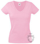 Camisetas Fruit of the Loom Value cuello V Lady color Light Pink :: Ref: 52 Camisetas Fruit of the Loom Value cuello V Lady color Light Pink :: Ref: 52