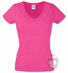 Camisetas Fruit of the Loom Value cuello V Lady color Fuchsia :: Ref: 57 Camisetas Fruit of the Loom Value cuello V Lady color Fuchsia :: Ref: 57