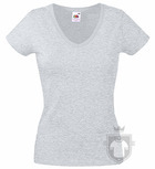 Camisetas Fruit of the Loom Value cuello V Lady color Heather Grey :: Ref: 94 Camisetas Fruit of the Loom Value cuello V Lady color Heather Grey :: Ref: 94