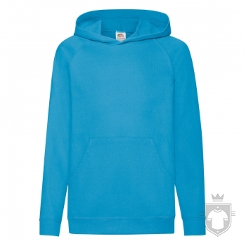 Sudaderas Fruit of the Loom Ligera Capucha Kids color Azure Blue :: Ref: ZU Sudaderas Fruit of the Loom Ligera Capucha Kids color Azure Blue :: Ref: ZU