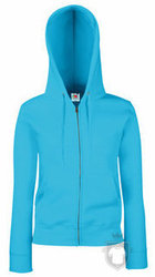 Sudaderas Fruit of the Loom Sudadera Capucha Cremallera W color Azure Blue :: Ref: ZU Sudaderas Fruit of the Loom Sudadera Capucha Cremallera W color Azure Blue :: Ref: ZU