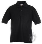 Polos Fruit of the Loom Poliester algodon K color Black :: Ref: 36 Polos Fruit of the Loom Poliester algodon K color Black :: Ref: 36