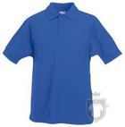Polos Fruit of the Loom Poliester algodon K color Royal Blue :: Ref: 51 Polos Fruit of the Loom Poliester algodon K color Royal Blue :: Ref: 51
