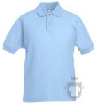 Polos Fruit of the Loom Poliester algodon K color Sky Blue :: Ref: YT Polos Fruit of the Loom Poliester algodon K color Sky Blue :: Ref: YT