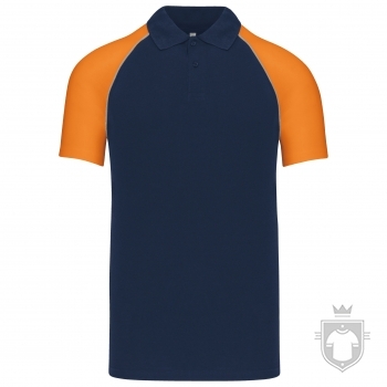 Polos Kariban Baseball color Navy blue and Orange :: Ref: navy-orange Polos Kariban Baseball color Navy blue and Orange :: Ref: navy-orange