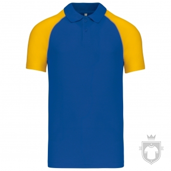 Polos Kariban Baseball color Royal blue-yellow :: Ref: royalblue-yellow Polos Kariban Baseball color Royal blue-yellow :: Ref: royalblue-yellow