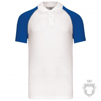 Polos Kariban Baseball color White - Royal blue :: Ref: white-royalblue Polos Kariban Baseball color White - Royal blue :: Ref: white-royalblue