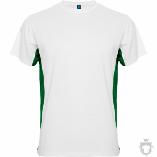 Camisetas Roly Tokio Bicolor color White - Green :: Ref: 0120 Camisetas Roly Tokio Bicolor color White - Green :: Ref: 0120
