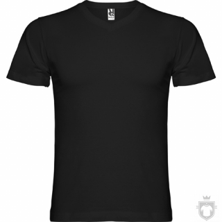 Camisetas Roly Samoyedo 155 cuello V color Black :: Ref: 02 Camisetas Roly Samoyedo 155 cuello V color Black :: Ref: 02