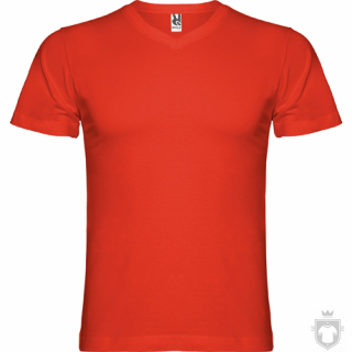 Camisetas Roly Samoyedo 155 cuello V color Red :: Ref: 60 Camisetas Roly Samoyedo 155 cuello V color Red :: Ref: 60