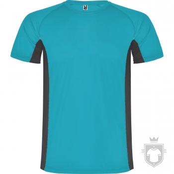 Camisetas Roly Shanghai color Turquoise/Dark Lead :: Ref: 1246 Camisetas Roly Shanghai color Turquoise/Dark Lead :: Ref: 1246