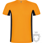 Camisetas Roly Shanghai color Fluor orange / Black :: Ref: 22302 Camisetas Roly Shanghai color Fluor orange / Black :: Ref: 22302