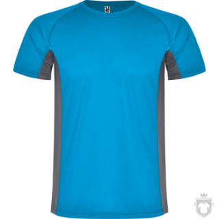 Camisetas Roly Shanghai K color Turquoise/Dark Lead :: Ref: 1246 Camisetas Roly Shanghai K color Turquoise/Dark Lead :: Ref: 1246
