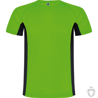 Camisetas Roly Shanghai K color Fluor green / Black :: Ref: 22202 Camisetas Roly Shanghai K color Fluor green / Black :: Ref: 22202
