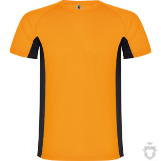 Camisetas Roly Shanghai K color Fluor orange / Black :: Ref: 22302 Camisetas Roly Shanghai K color Fluor orange / Black :: Ref: 22302