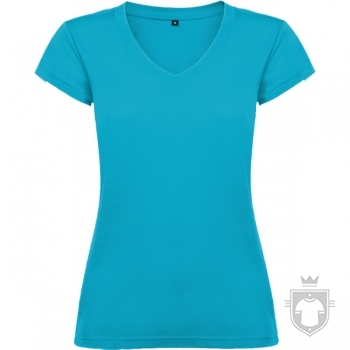 Camisetas Roly Victoria cuello V color Turquoise :: Ref: 12 Camisetas Roly Victoria cuello V color Turquoise :: Ref: 12