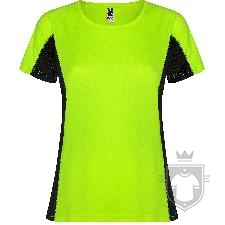 Camisetas Roly Shanghai W color Fluor green / Black :: Ref: 22202 Camisetas Roly Shanghai W color Fluor green / Black :: Ref: 22202