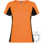 Camisetas Roly Shanghai W color Fluor orange / Black :: Ref: 22302 Camisetas Roly Shanghai W color Fluor orange / Black :: Ref: 22302