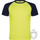 Camisetas Roly Indianapolis color Fluor yellow / Navy :: Ref: 22155 Camisetas Roly Indianapolis color Fluor yellow / Navy :: Ref: 22155