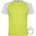 Camisetas Roly Indianapolis color Fluor green / White :: Ref: 22201 Camisetas Roly Indianapolis color Fluor green / White :: Ref: 22201