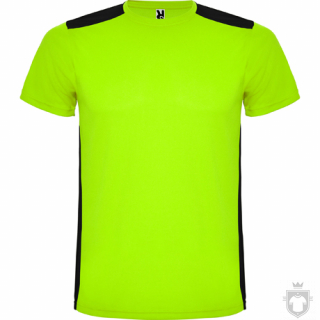 Camisetas Roly Detroit color Punch Lime/Black :: Ref: 23502 Camisetas Roly Detroit color Punch Lime/Black :: Ref: 23502