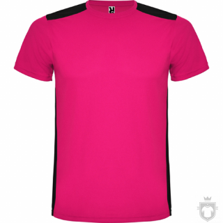 Camisetas Roly Detroit color Fuchsia and Black :: Ref: 4002 Camisetas Roly Detroit color Fuchsia and Black :: Ref: 4002