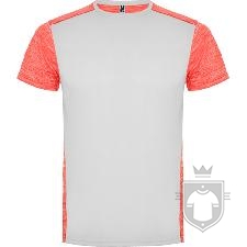 Camisetas Roly Zolder color HEATHER FLUOR WHITE/CORAL :: Ref: 01244 Camisetas Roly Zolder color HEATHER FLUOR WHITE/CORAL :: Ref: 01244