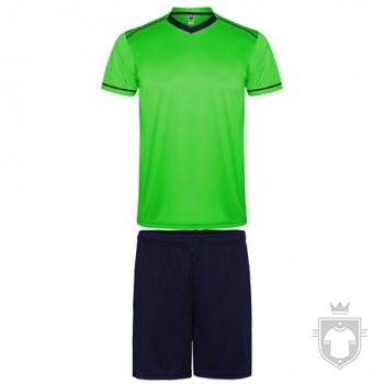 Equipaciones Roly United color Fluor green / Navy :: Ref: 22255 Equipaciones Roly United color Fluor green / Navy :: Ref: 22255