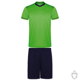 Equipaciones Roly United K color Fluor green / Navy :: Ref: 22255 Equipaciones Roly United K color Fluor green / Navy :: Ref: 22255